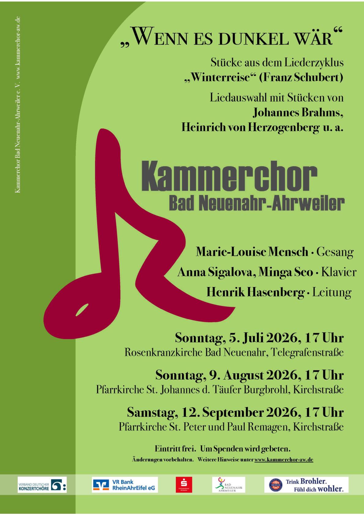 Plakat Kammerchor Sommer 2026